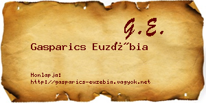 Gasparics Euzébia névjegykártya